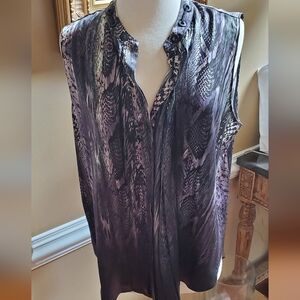 Elle Tahari Ombre Animal Print Top Large